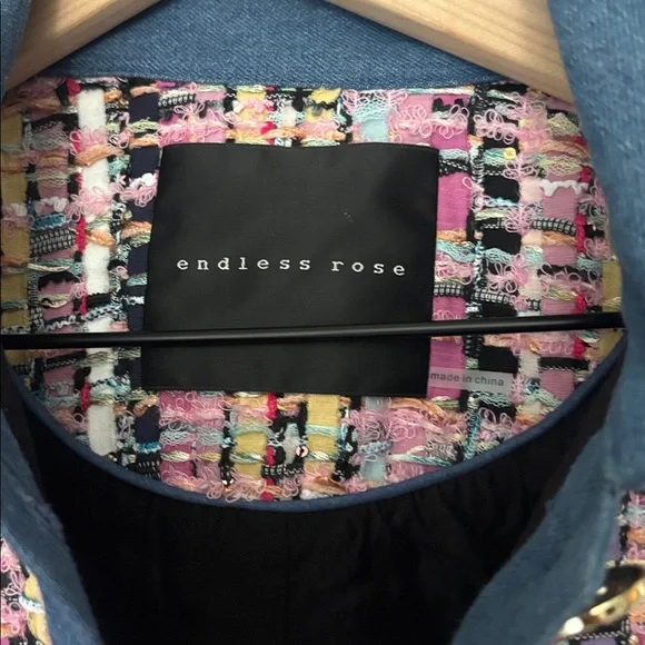 NWT Endless Rose Pink and Blue Tweed jacket size small - looks so Chanel - Picture 4 of 11